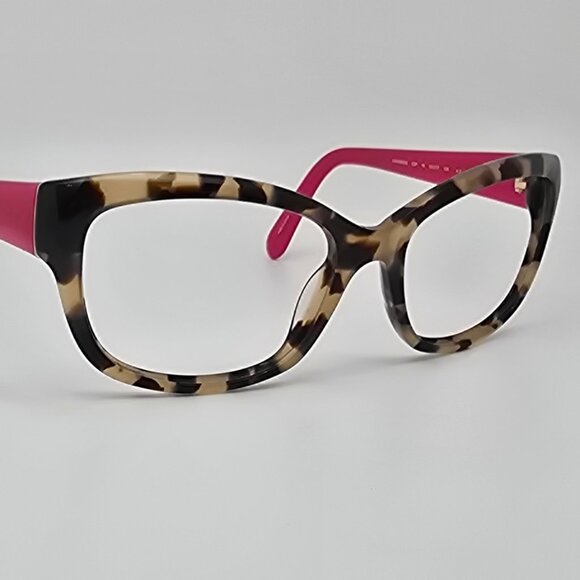 Kate Spade Johanna Camel Tortoise Neon Pink Cat Eye Sunglasses Frame 53-17-135 - Picture 6 of 13